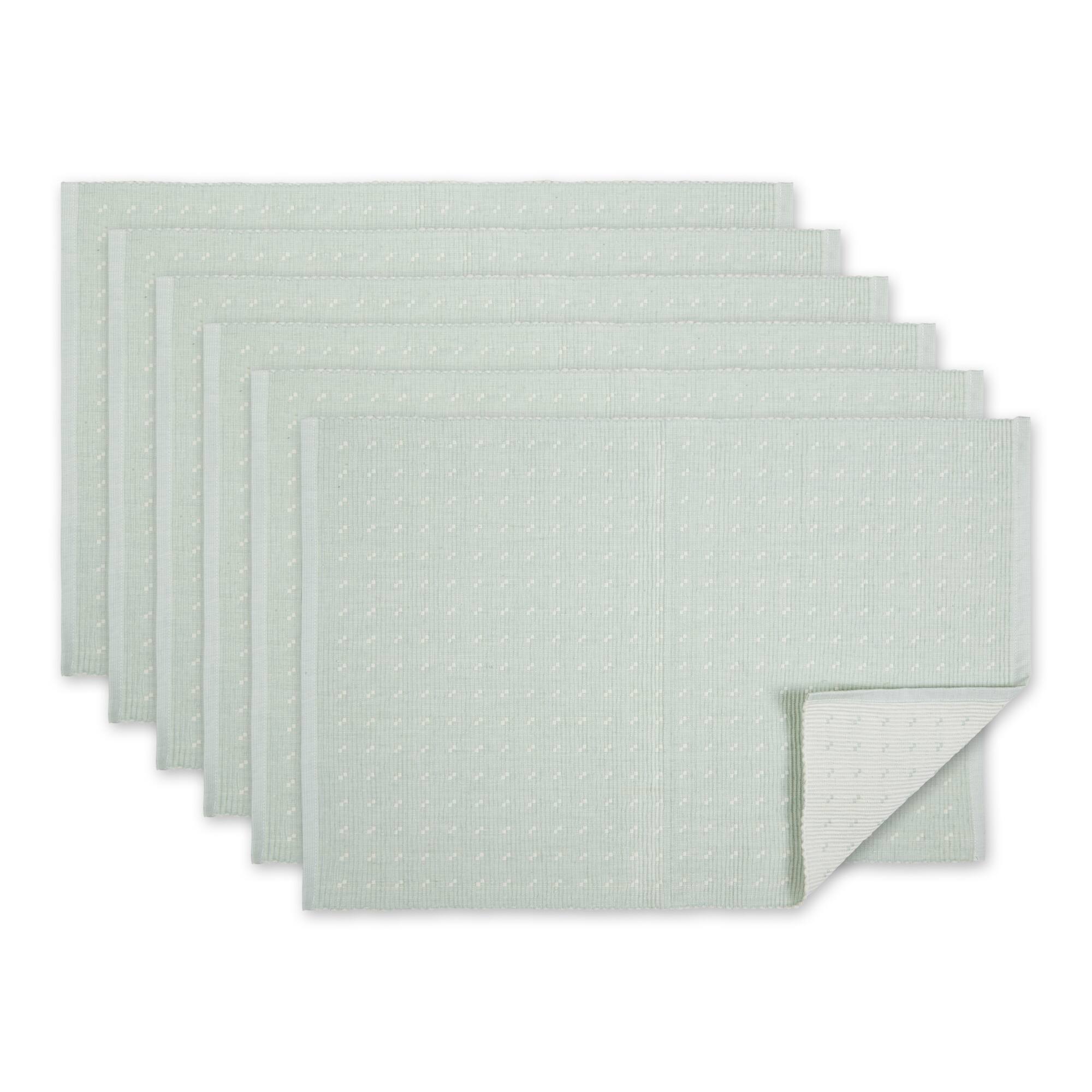 DII® Misty Blue Dobby Dots Rib Placemat (Set of 6)
